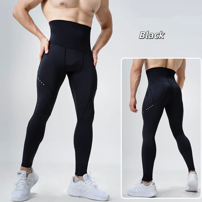 Compression Long Pant - Męskie legginsy z wysokim stanem, kompresyjne,